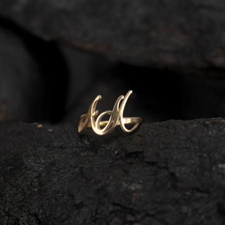 Personalized Letter Ring by MySilverStation• Initial Ring • Sterling Silver, Gold & Rose Gold • New Year Gift • Gift for Her • Woman Ring 