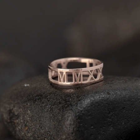 Personalized Roman Numbers Ring by MySilverStation • Sterling Silver, Gold & Rose Gold • New Year Gift • Perfect Gift for Her • Woman Ring 