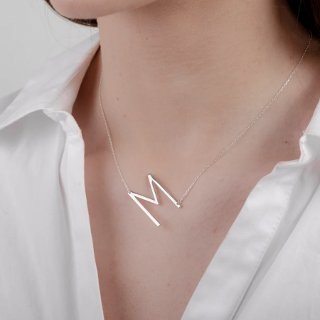 Personalized M Letter Necklace by MySilverStation • Sterling Silver, Gold & Rose Gold • New Year Gift • Gift for Her • Necklaces For Women 