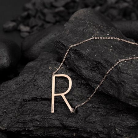 Personalized R Letter Necklace by MySilverStation • Sterling Silver, Gold & Rose Gold • New Year Gift • Gift for Her • Necklaces For Women 