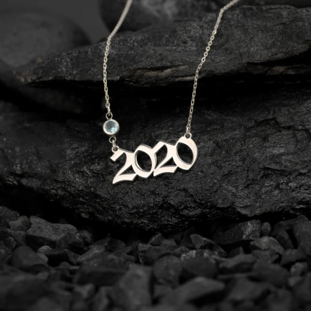 Personalized Birth Year 2020 Necklace by MySilverStation•Sterling Silver, Gold & Rose Gold•New Year Gift•Gift for Her•Women Necklaces 