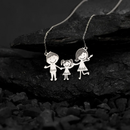 Personalized Family Necklace 2 by MySilverStation • Sterling Silver, Gold & Rose Gold • New Year Gift • Gift for Her • Necklaces For Women 