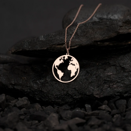 Personalized World Map Necklace by MySilverStation • Sterling Silver, Gold & Rose Gold • New Year Gift • Gift for Her • Necklaces For Women 